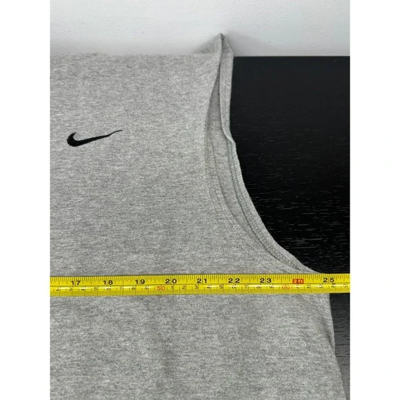 Vintage 90s Nike Cut Sleeve Tank Top Swoosh Shirt Gray - XL - Picture 4 of 5